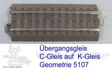 Übergangsgleis C - M / C+M-Gleis Geometrie