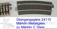 Übergangsgleis C - M / C+M-Gleis Geometrie