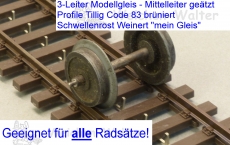 3L-Flexgleis Holzschwellen Code 83 Großpackung