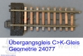 Übergangsgleis C - K / K-Gleis Geometrie